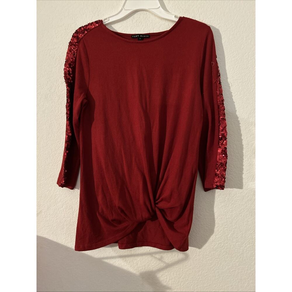Women’s Top Small Burgundy Comp Black NWOT